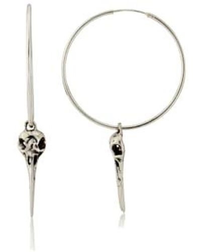 silver jewellery Jewellery 925 Bird Skull Hoop Earrings - Multicolore
