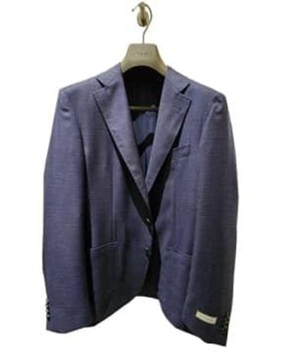 Canali Dark Crossweave Detail Wool Kei 2 Button Jacket 13275-cf00863-315 48 - Blue