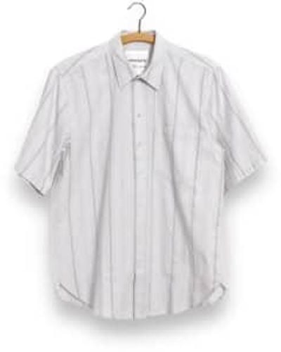 Hansen Reidar 27-36-5 graues streifenhemd - Weiß