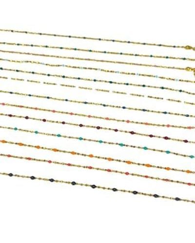 Atelier Kumo Kagamico • Necklaces With Fine Colored Beads Bleu Ciel - Metallic
