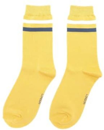 Miss Sparrow Sks369 sport stripes calcetines amarillos claros