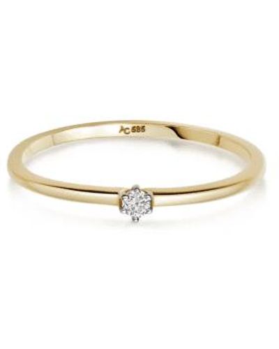 Astley Clarke Solid Diamond Promise Ring N / 14ct Gold - Metallic