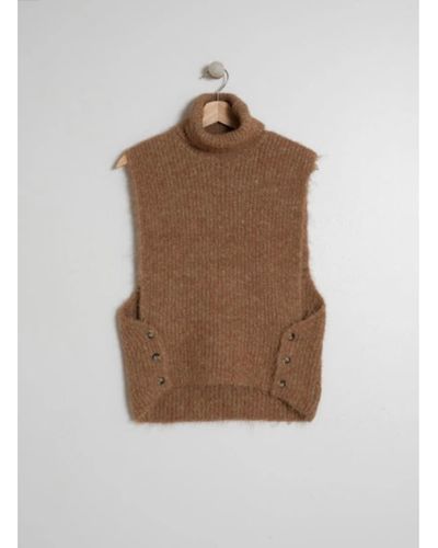 indi & cold Camel Knitted Vest - Brown