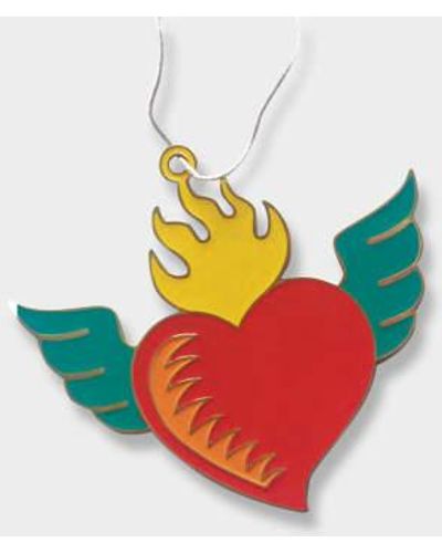 Mamaplata Formentera Corazon Alas Winged Heart Pendant Made Of Red