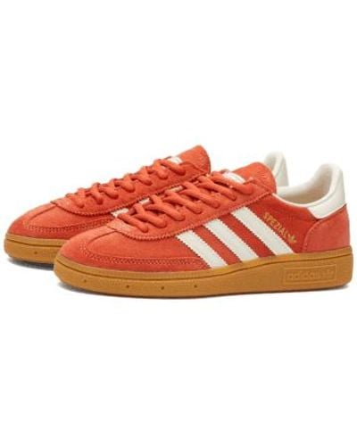 adidas Handball Spezial Brand-stripe Suede Sneakers - Orange