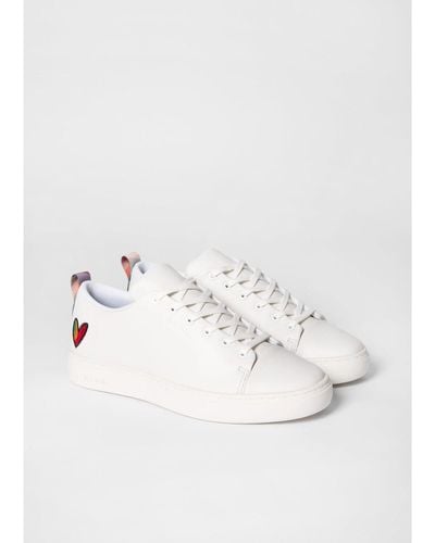 Paul Smith White Swirl Heart Motif Lee Trainers Shoes