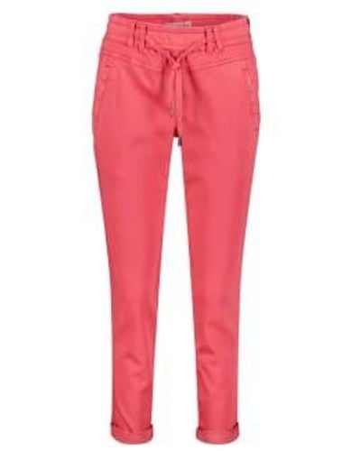 Red Button Trousers Button Trousers Tessy Crop Jogger Coral - Rosso