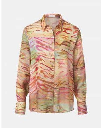 Riani Watercolour Print Silk Shirt Size 16 Col Multi - Rosa