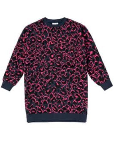Scamp & Dude Navy With Black And Pink Shadow Leopard Oversized Tunic 6 - Purple