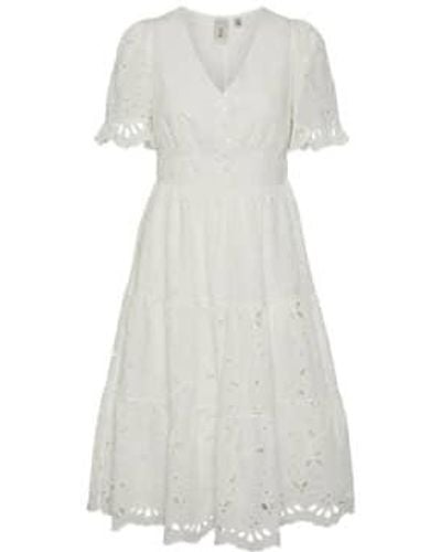 Y.A.S Kanikka Midi Dress Star - White