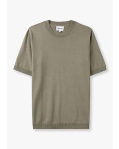 Norse Projects T-shirt en lin en coton en argile - Vert