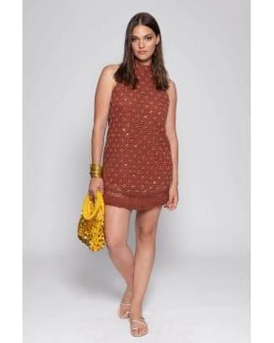 Sundress Chloe Crochet Sequins Dress Size Large - Multicolor