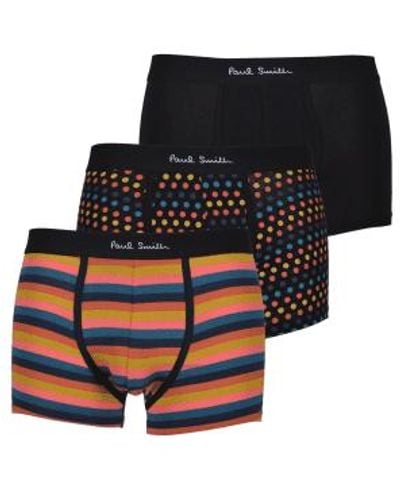 Paul Smith 3 Pack Underwear Col Blackmulti Spotstripe Size L - Multicolore