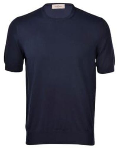 Gran Sasso T-shirt à cou l'équipage enrico - Bleu