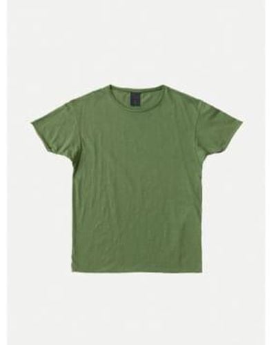 Nudie Jeans T-shirt Roger Slub Pistaccio L / - Green