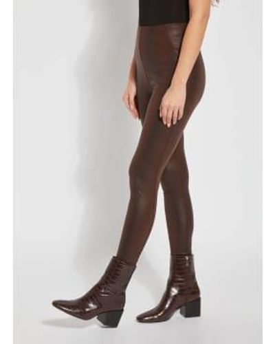 Lyssé Burnt Umber Snake Matilda Foil Legging - Brown