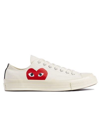 COMME DES GARÇONS PLAY X Converse Red Heart Chuck Taylor All Star 70 Low White Shoes - Natural