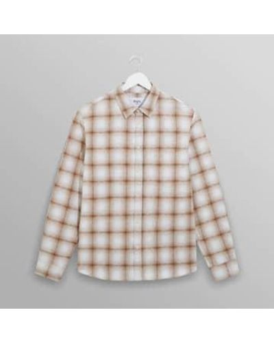 Wax London Camisa shelly manga larga cuadros azteca crudo / marrón - Blanco
