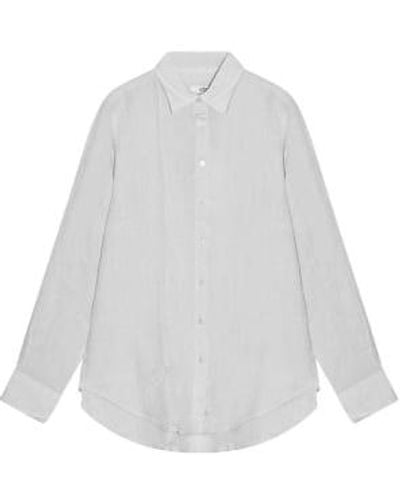 Cashmere Fashion 0039italy blusa lino mira langarm - Blanco
