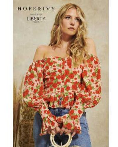 Hope & Ivy The Rosie Made With Liberty Fabric Top 12 - Multicolor