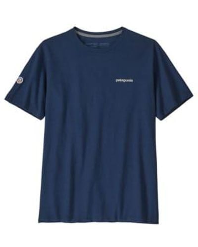 Patagonia T Shirt Fitz Roy Icon Responsibili Uomo Lagom - Blu