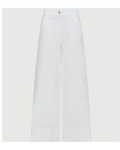 New Arrivals Marella Lava Drill Stretch Trousers 8 - White