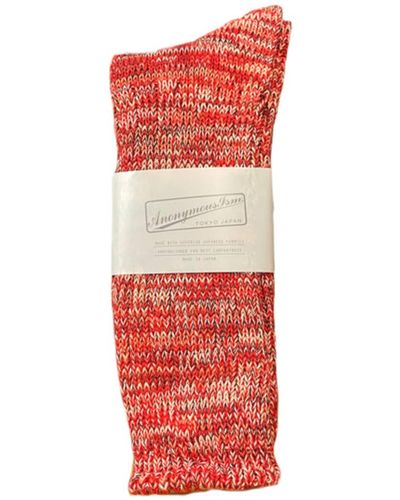 Anonymous Ism 5 Color Mix Crew Sock 0060 - Red