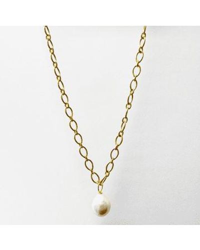 Claudia Bradby Pearl Power Chain Necklace / Plated - Metallic