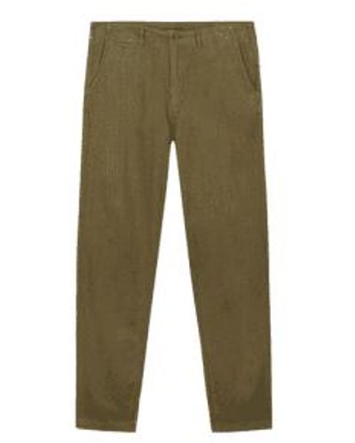 Portuguese Flannel Olive Linen Trousers Xs - Green