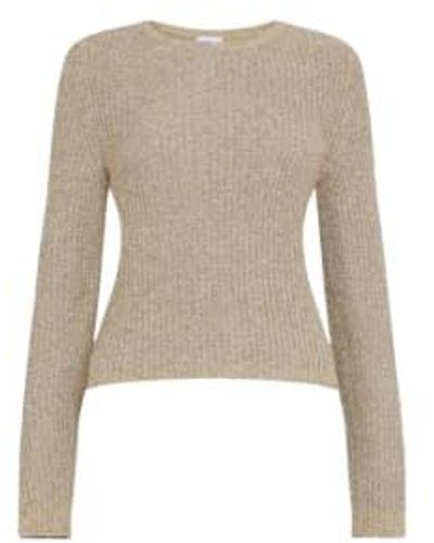 Marella Sparkly Lurex Sweater L - Natural