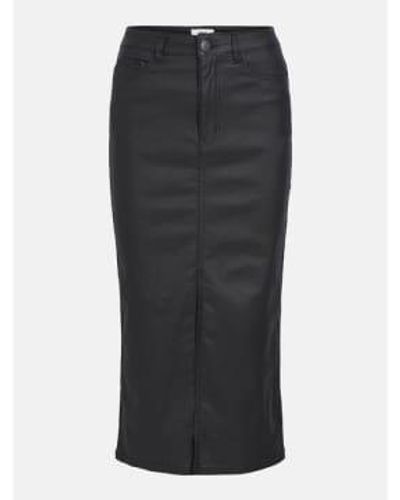 Object Naya Coated Midi Skirt S - Black