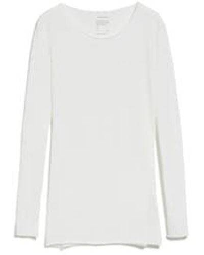 ARMEDANGELS Einiaa Evvaa Customized Off Long T Shirt - Bianco