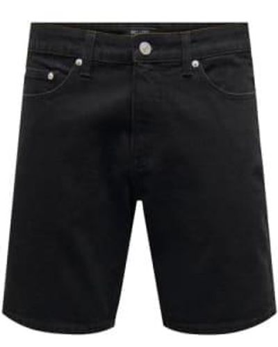 Only & Sons Pantalones cortos mezclilla negros