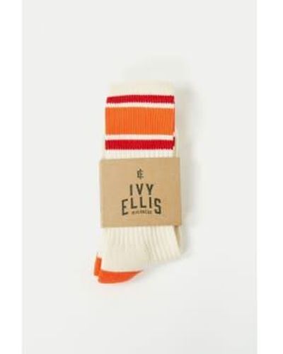 Ivy Ellis Testaver calcetines portivos algodón vintage hombre - Naranja