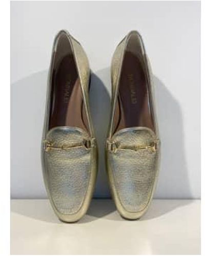 DONNA LEI Italian Loafers With Fine Snaffle - Metallic