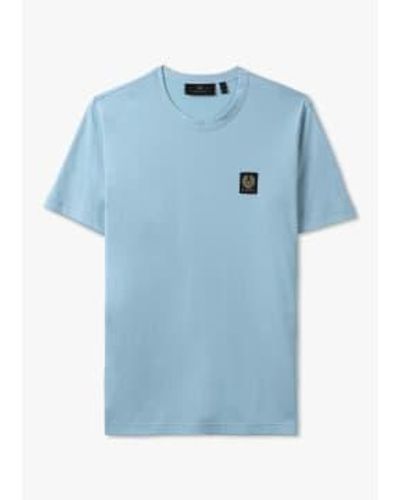 Belstaff Mens Short Sleeve T Shirt In Skyline - Blu
