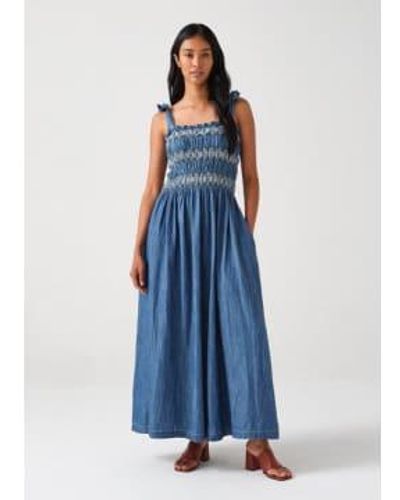 seventy + mochi Sally Tie Bandeau Dress - Blue
