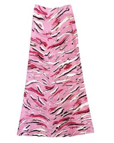 Hayley Menzies Tiger Splash Pink A-line Maxi falda - Rosa