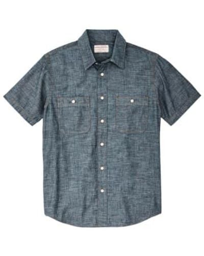 Filson Short Sleeve Chambray Shirt Large - Blue