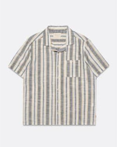 Far Afield Selleck camisa manga corta marina/honey - Blanco