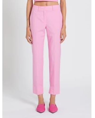Marella Pantalon d'été en coton léger rose