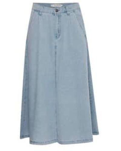 Pulz Pzjosie Bleached Denim Skirt - Blue