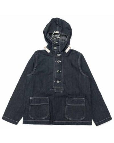 Buzz Rickson's Us Denim Gas Protection Hooded Pullover Jacket - Blue