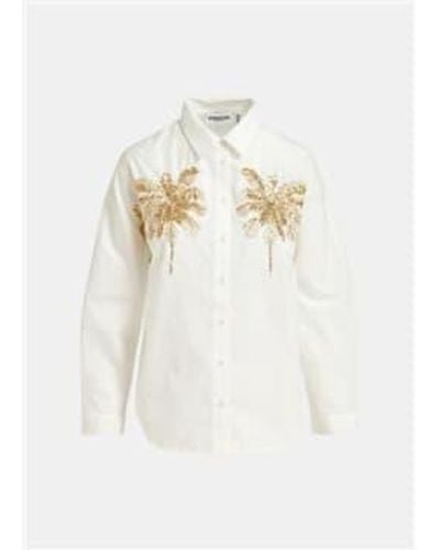 Essentiel Antwerp Camisa con adornos frescos - Blanco