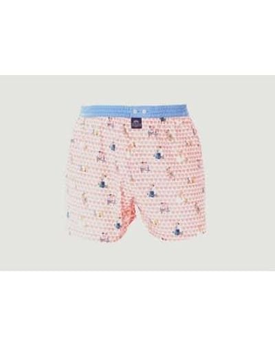 McAlson Couples And Hearts Printed Cotton Briefs S - Pink