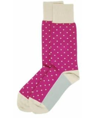 Peper Harow Polka Dot Cotton Socks Pink / Cream Uk 6-13