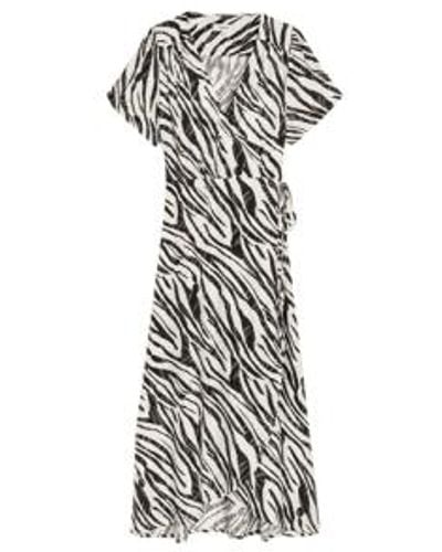 Suncoo Cindia Wrap Over Dress In Creme Print From - Multicolore