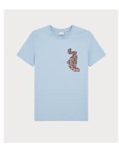 Paul Smith Tiger Graphic T-shirt Col: 41 Turquoise, Size: S M - Blue