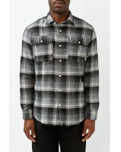 SELECTED Reg Scot Check Shirt / S - Gray