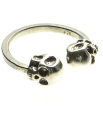 silver jewellery Skull Ring 7 - Metallic